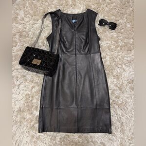 ✨ Brand New Ladies ANTONIO MELANI Black Leather Dress size 10 ✨